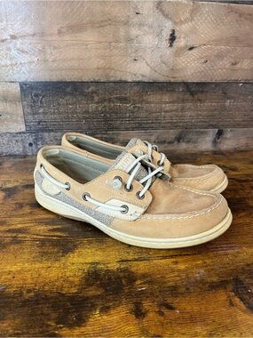 Sperry Beige/Tan Leather Boat Shoes